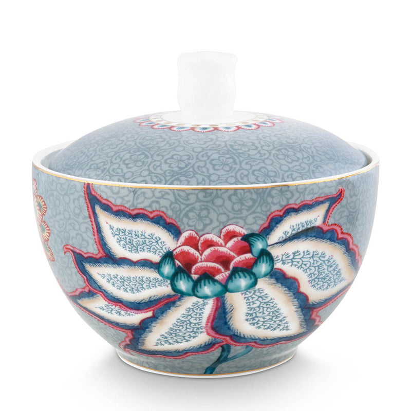 Pip Studio Zuckerdose Flower Festival Hellblau