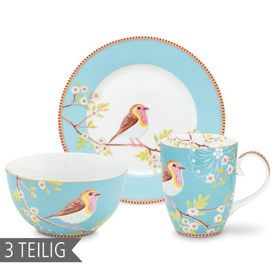Frühstücksset Early Bird 3tlg. blau