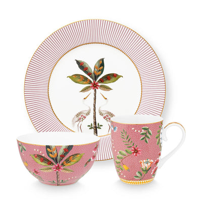 Pip Studio Frühstücksset La Majorelle Rosa