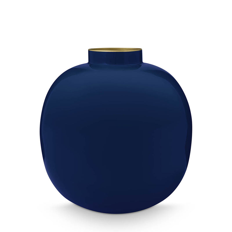 Pip Studio Vase Metall Dunkelblau Rund 23 cm
