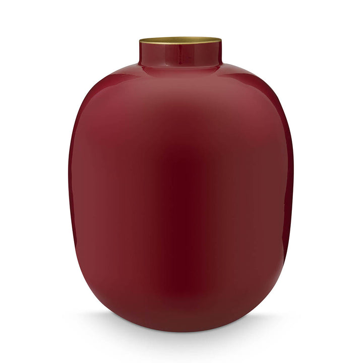 Pip Studio Vase Metall Dunkelrot 32 cm