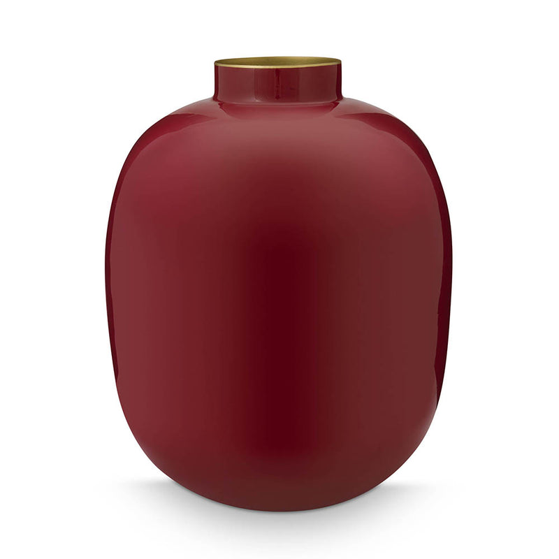 Pip Studio Vase Metall Dunkelrot 32 cm