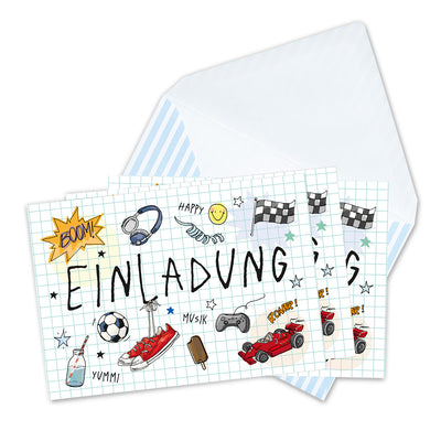 krima & isa Einladungskarten Play 6er-Set