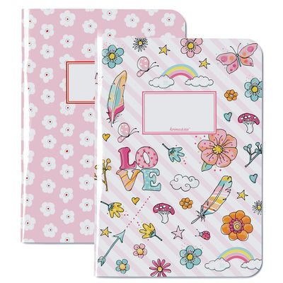 krima & isa Notizhefte Flowerpower kariert A5 2er-Set