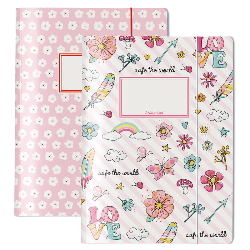 krima & isa Sammelmappe Flowerpower und Blumen A4 2er-Set