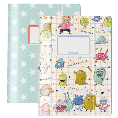 krima & isa Sammelmappe Monster und Sterne A4 2er-Set
