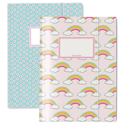 krima & isa Sammelmappe Regenbogen und Tupfer A4 2er-Set