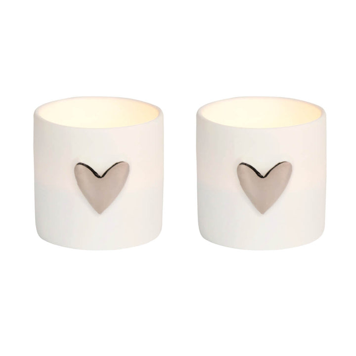 Räder Lichter Herz 2er-Set silberfarben