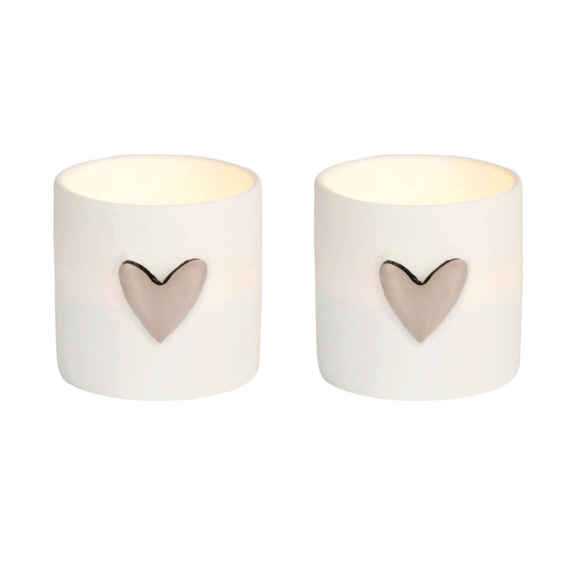 Räder Lichter Herz 2er-Set silberfarben