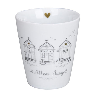 Krasilnikoff Happy Mug Meer Auszeit Weiß