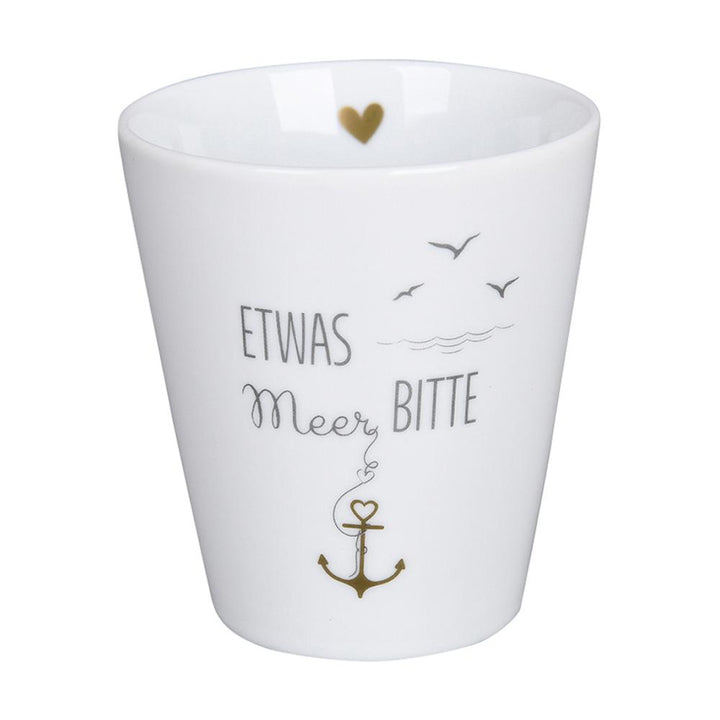 Krasilnikoff Happy Mug Etwas Meer bitte Weiß