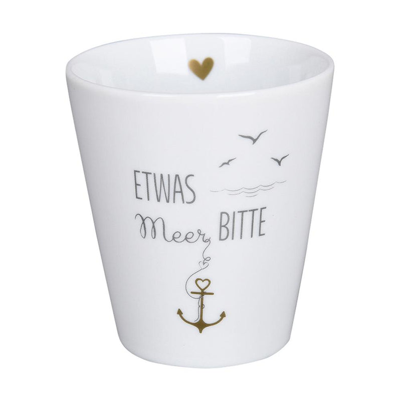 Krasilnikoff Happy Mug Etwas Meer bitte Weiß