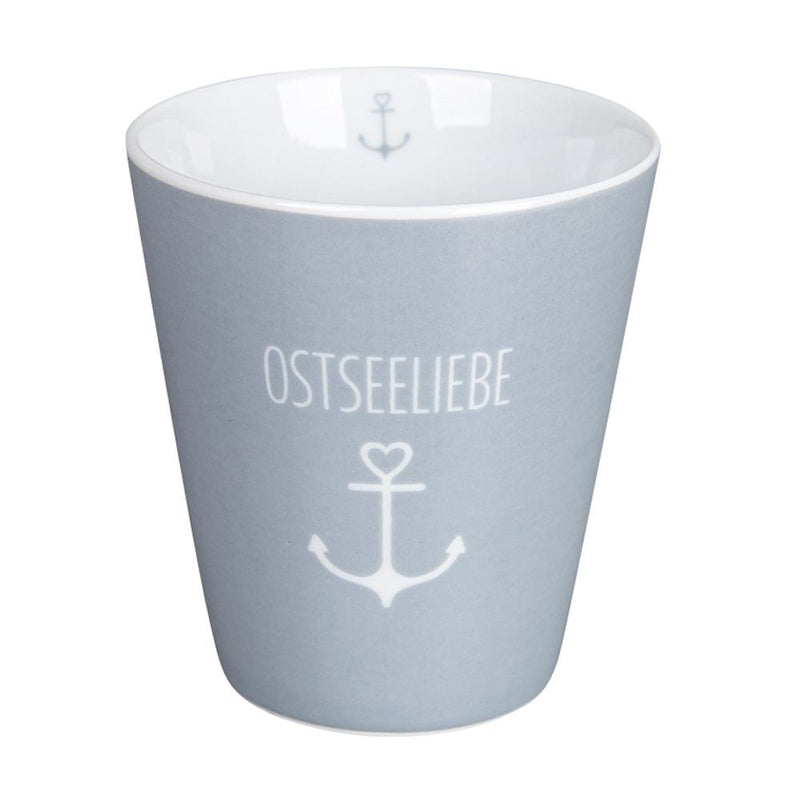 Krasilnikoff Happy Mug Ostseeliebe Grau