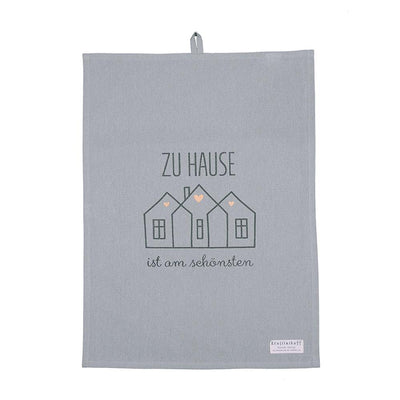 Krasilnikoff Geschirrhandtuch Zuhause Grau