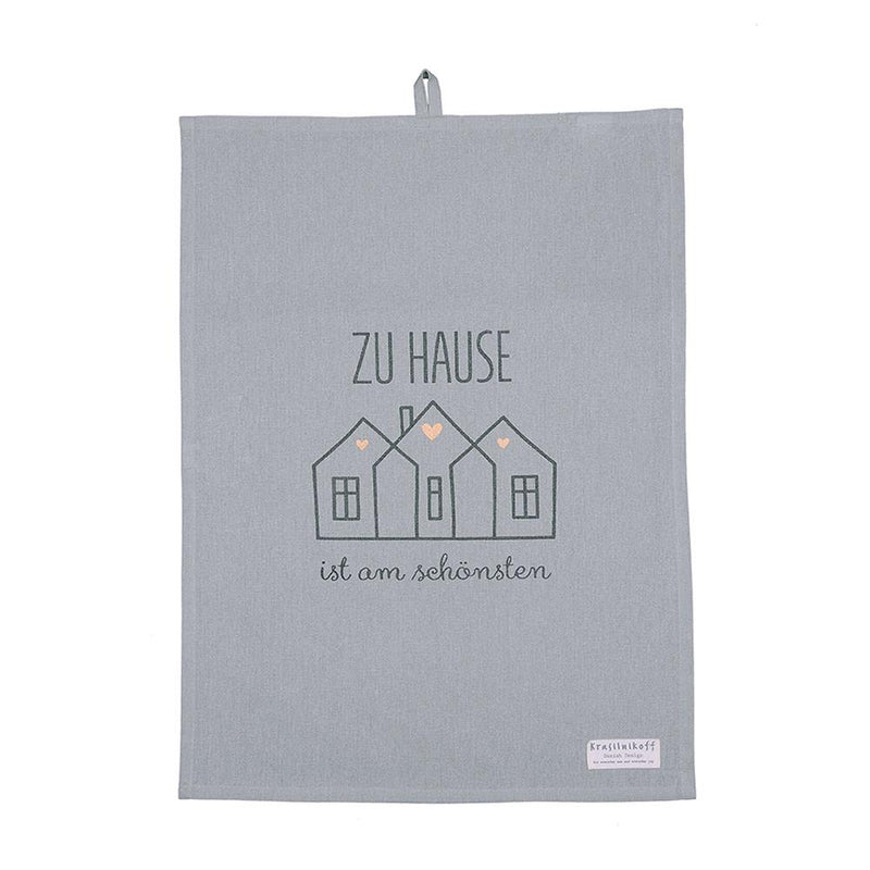 Krasilnikoff Geschirrhandtuch Zuhause Grau