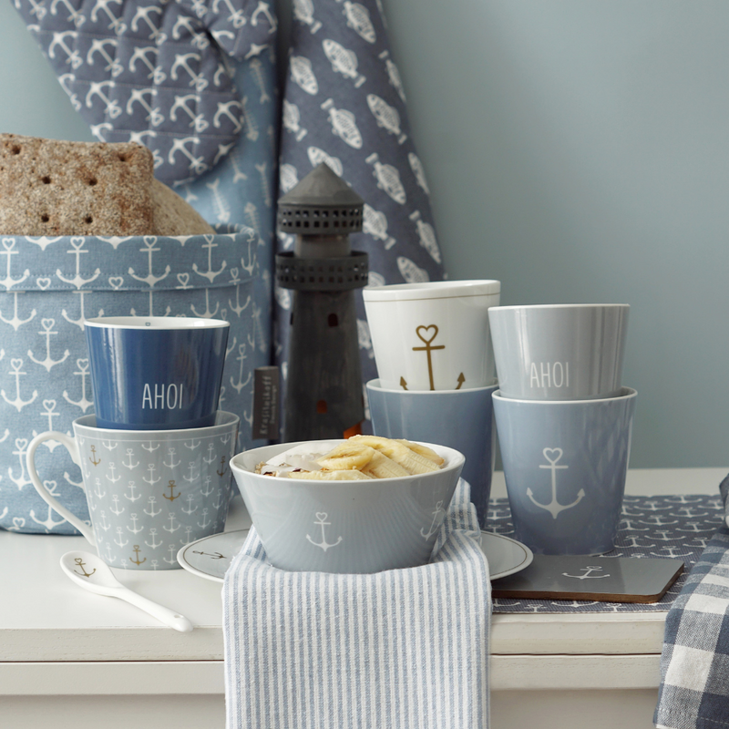 Krasilnikoff Happy Mug Ahoi Grau