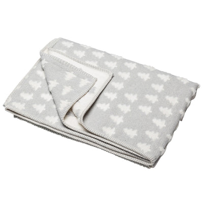 Kuscheldecke Nordic Tannen hellgrau