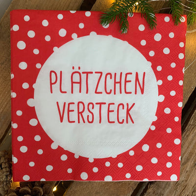 Papierservietten Plätzchenversteck rot