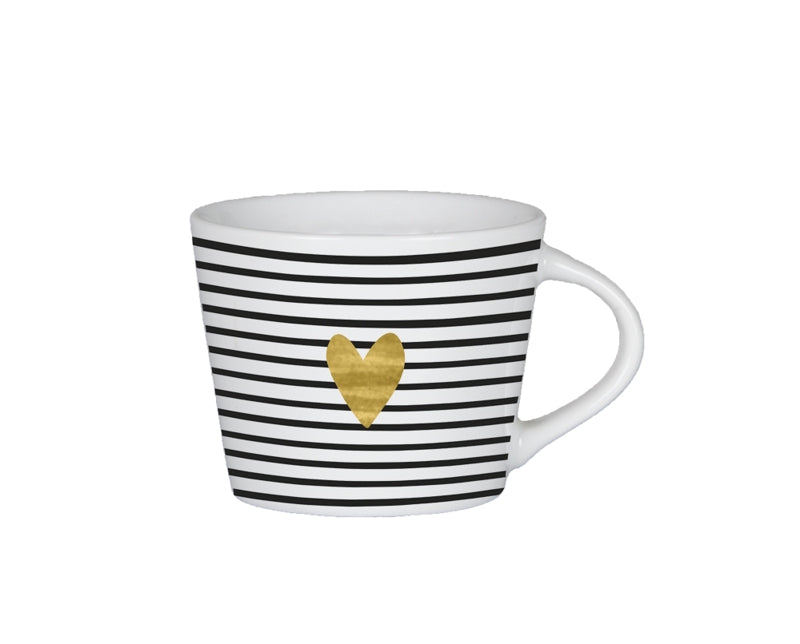 Espresso Tasse Goldfarbenes Herz