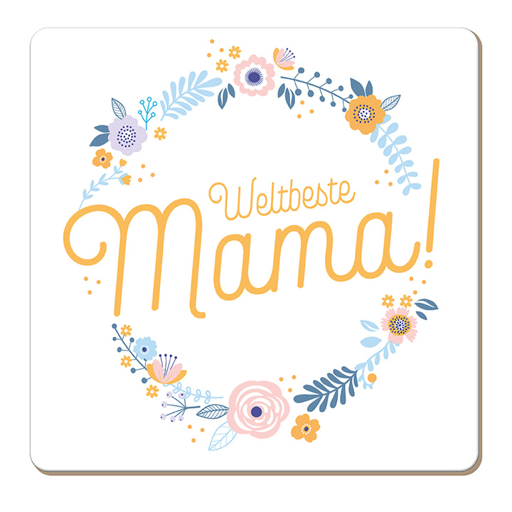 Korkuntersetzer Weltbeste Mama goldfarben
