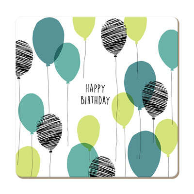 Korkuntersetzer Happy Birthday Luftballons