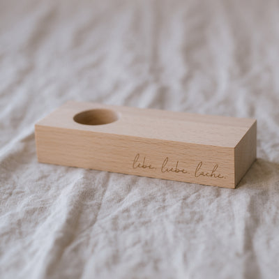 Eulenschnitt Eierbecher Lebe Liebe Lache