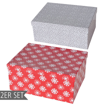 Geschenkboxen Snow 2er-Set groß
