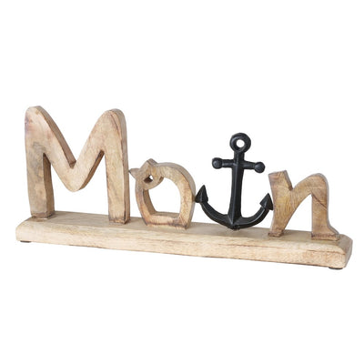 Schriftzug Moin mit Anker schwarz