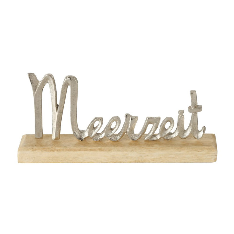 Schriftzug Meerzeit silberfarben