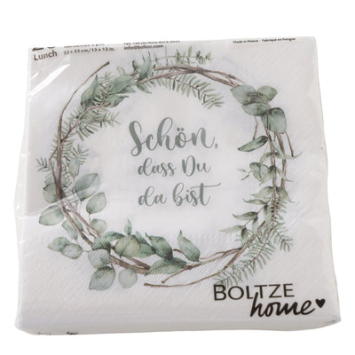 Serviette Yuton Zweige Weiß
