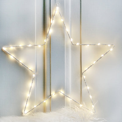 Micro LED Rahmen Stern D 40 cm weiß