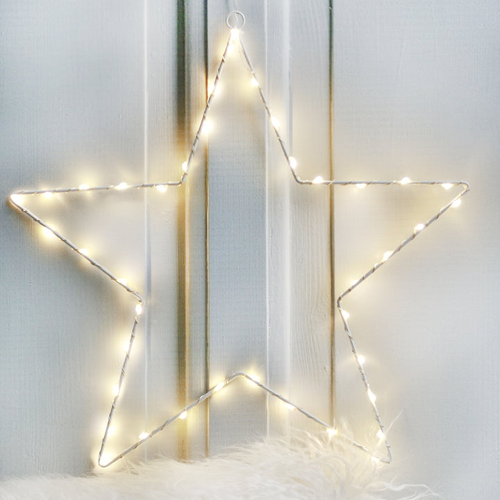 Micro LED Rahmen Stern D 40 cm weiß