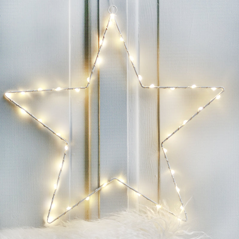 Micro LED Rahmen Stern D 40 cm weiß