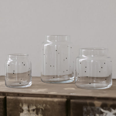 Eulenschnitt Vase aus Glas Punkte Klein