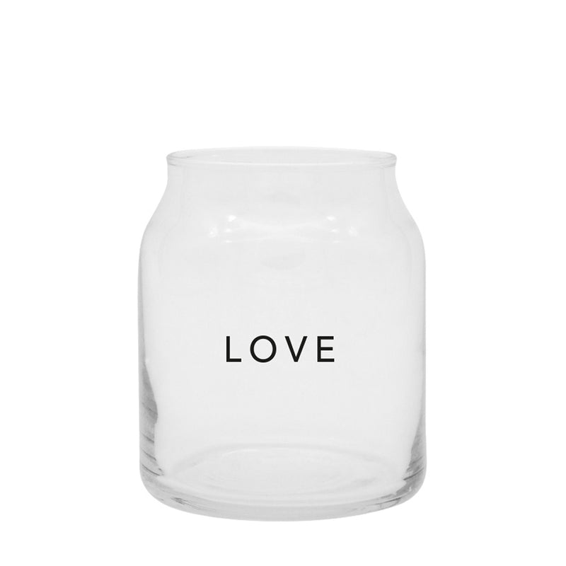 Eulenschnitt Vase aus Glas Love Klein