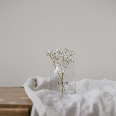 Eulenschnitt Vase aus Glas Love Klein