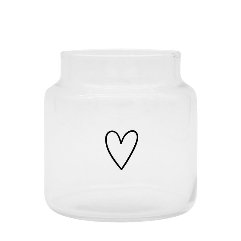 Eulenschnitt Vase aus Glas Herz Mittel
