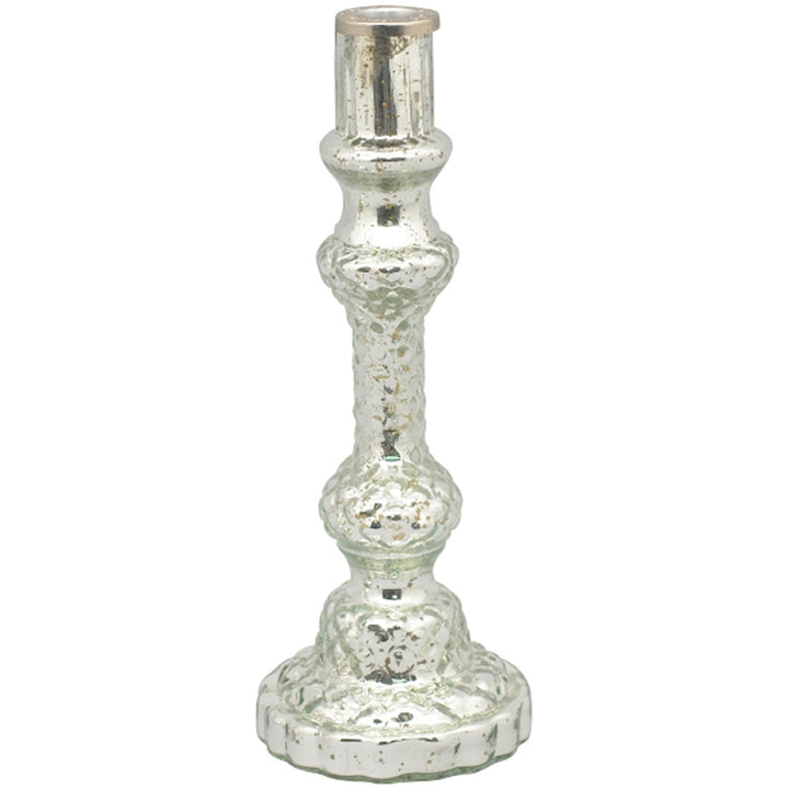 Kerzenständer Glorious aus Glas silberfarben 27,5 cm