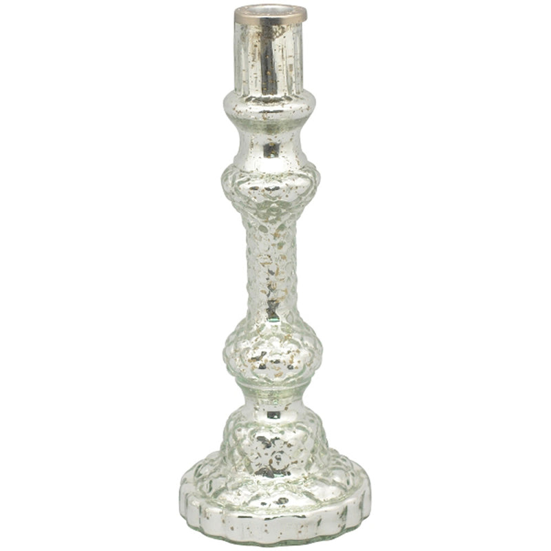 Kerzenständer Glorious aus Glas silberfarben 27,5 cm