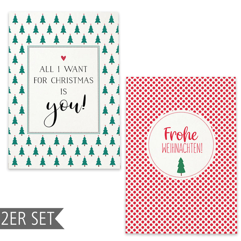 Postkarten All I want for Christmas 2er-Set