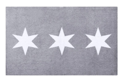 Stars grau Fussmatte waschbar 80 x 120 cm