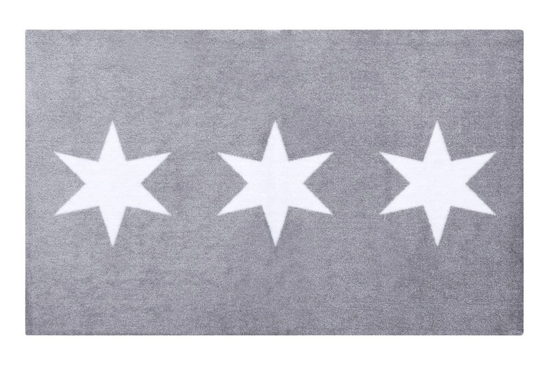 Stars Grau - Waschbare Fussmatte 80x120cm
