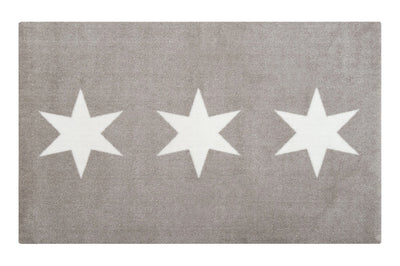 Stars beige Fussmatte waschbar 80 x 120 cm