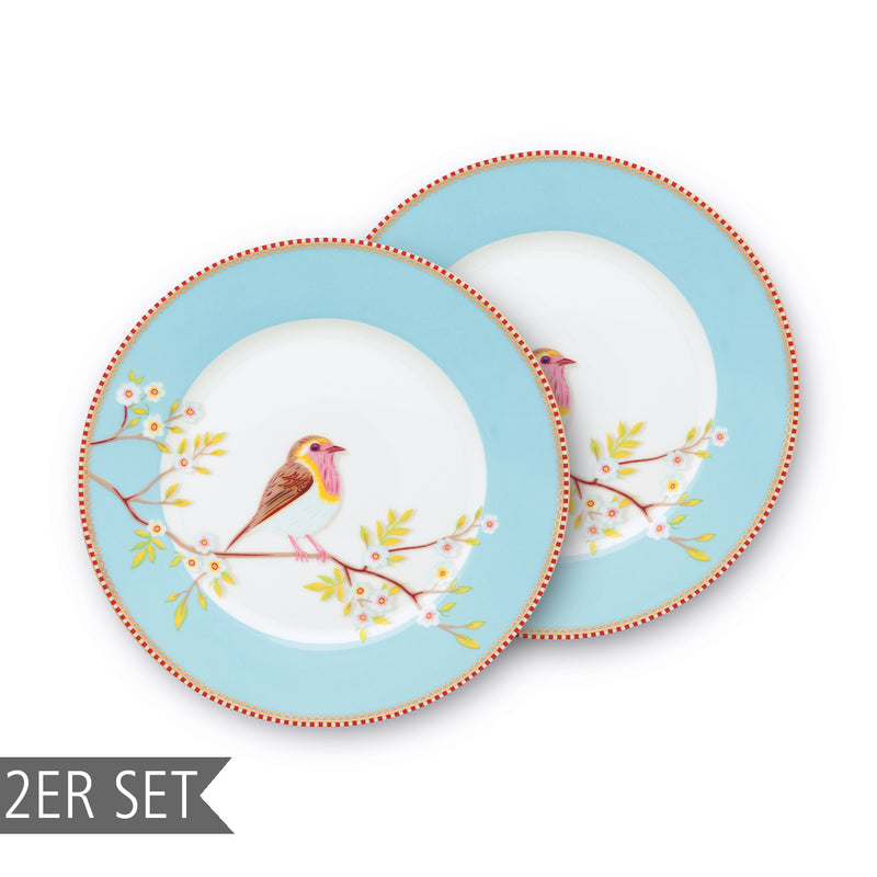 Pip Studio Frühstücksteller Early Bird 2er-Set blau