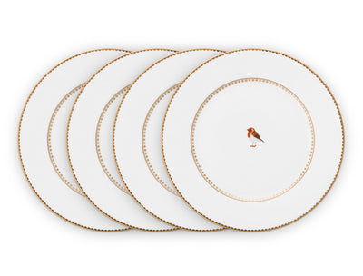 Pip Studio Gebäckteller Love Birds weiß 4er-Set 17 cm