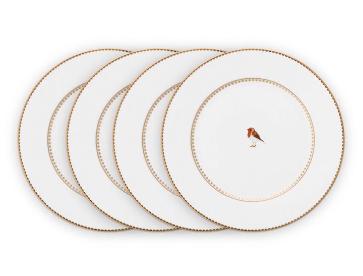 Pip Studio Gebäckteller Love Birds weiß 4er-Set 17 cm