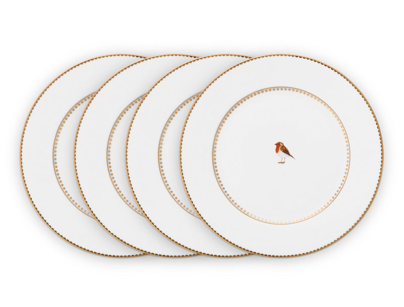 Pip Studio Gebäckteller Love Birds weiß 4er-Set 17 cm
