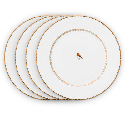 Pip Studio Frühstücksteller Love Birds weiß 4er-Set