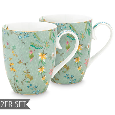 Pip Studio Tasse Jolie Flowers 2er-Set blau groß