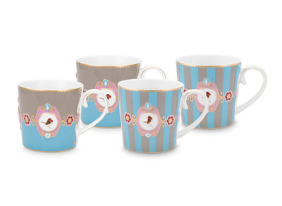 Pip Studio Tasse Love Birds blau klein 4er-Set
